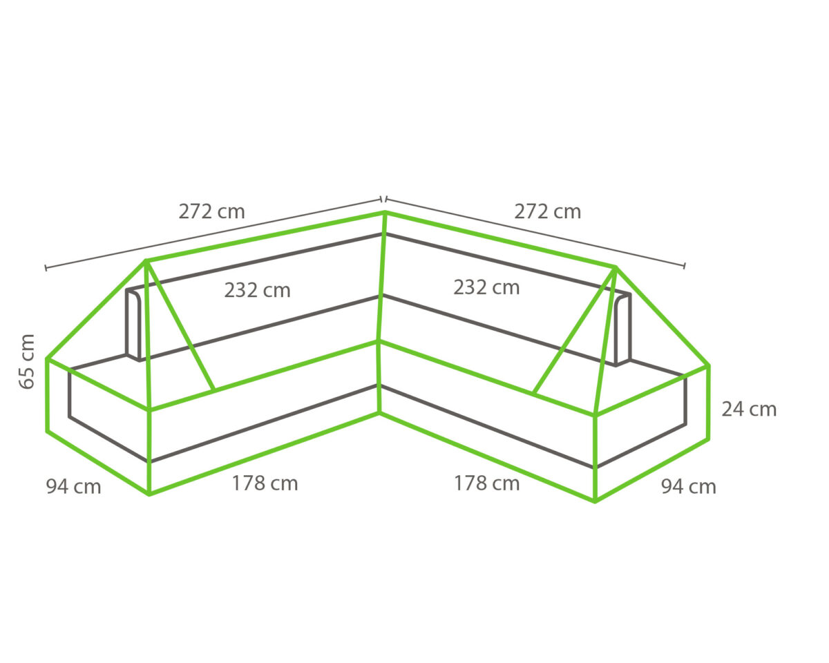 Winza loungeset beschermhoes 272x94x65/24cm