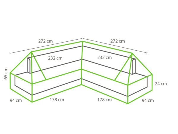 Winza loungeset beschermhoes 272x94x65/24cm