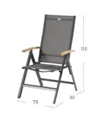 Hartman Aruba Verstelbare Dining Tuinstoel armleuning teak - Afbeelding 2