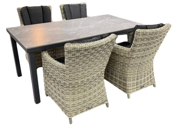 Hartman Comino Alonso 5-delige diningset 180x90cm