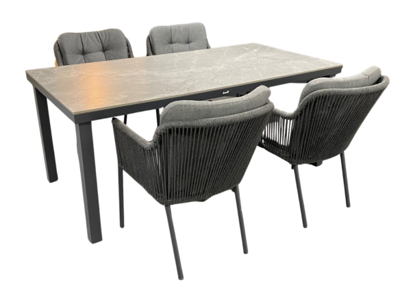 Hartman Comino Cairo rope 5-delige diningset 180x90cm