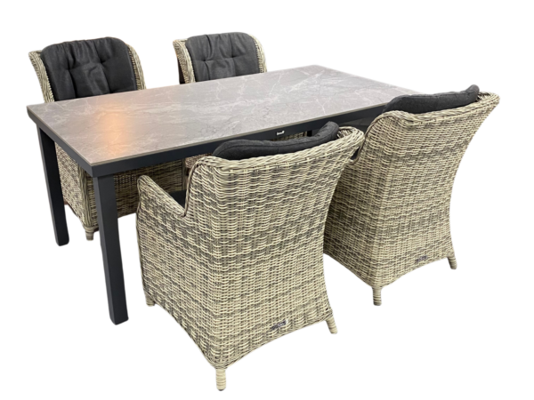 Hartman Comino Mallorca 5-delige diningset 180x90cm Grey