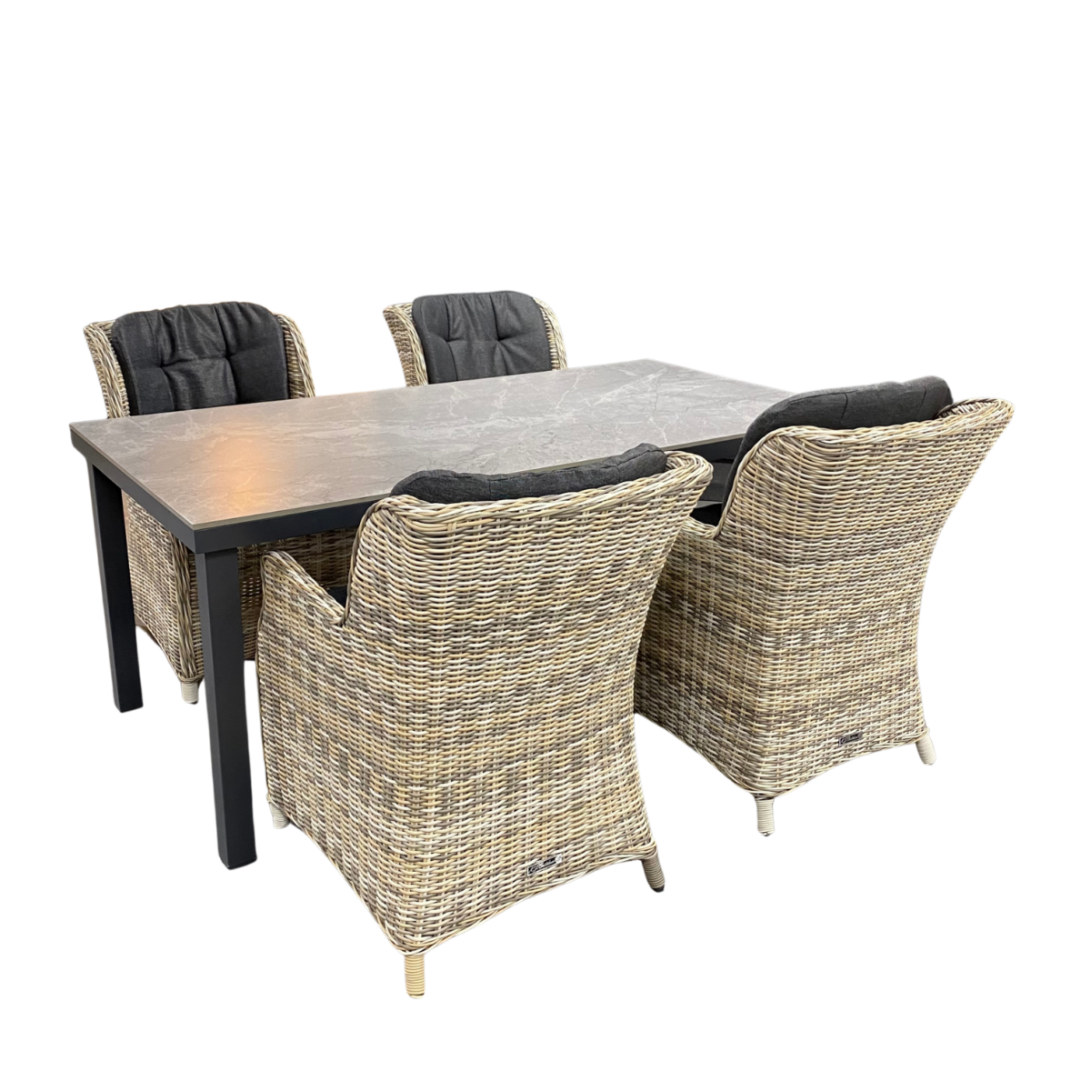 Hartman Comino Mallorca 5-delige diningset 180x90cm Naturel