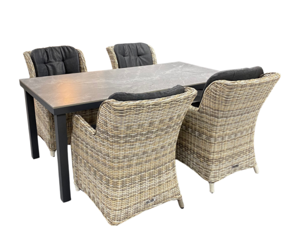 Hartman Comino Mallorca 5-delige diningset 180x90cm Naturel