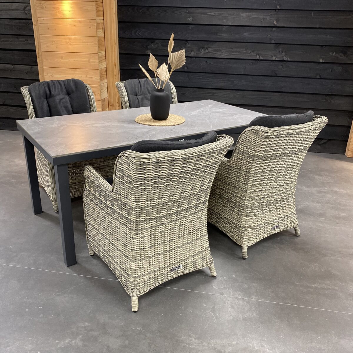Hartman Comino Mallorca 5-delige diningset 180x90cm Grey - Afbeelding 2