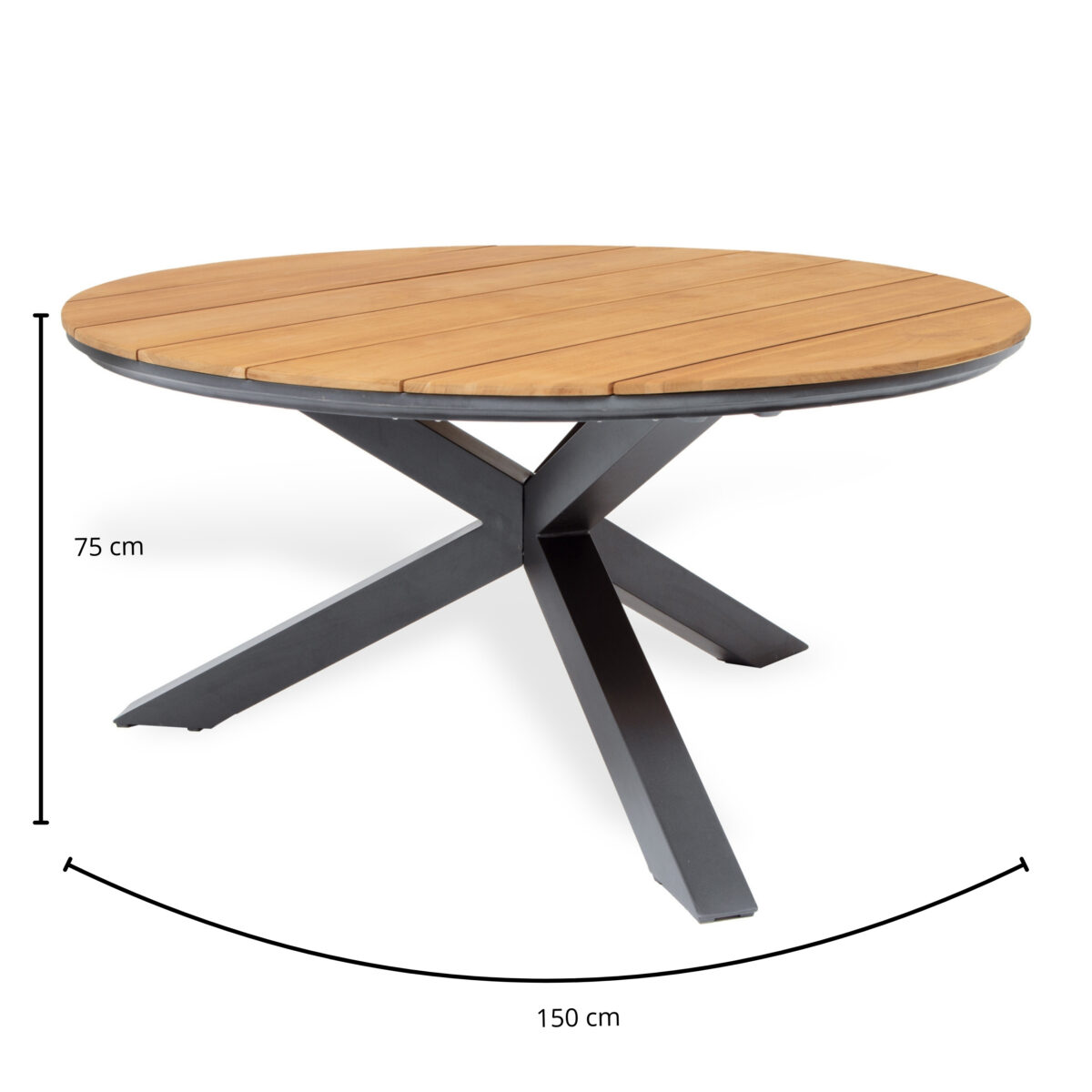 Tierra Omnigo dining tafel 150cmØ Teak - Afbeelding 2