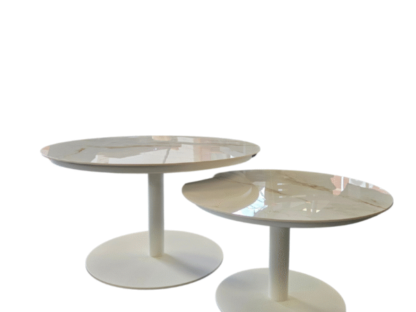 KJ Tuinmeubelen Ibiza sidetable Set van 2 Sintered stone/White