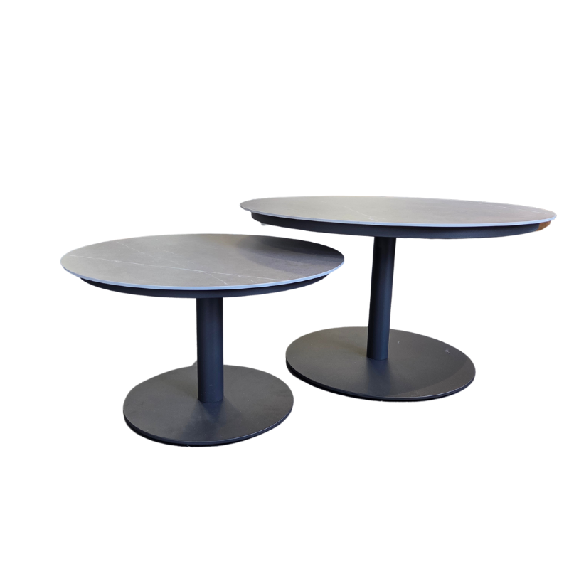 KJ Tuinmeubelen Ibiza sidetable Set van 2 Sintered stone/Grey