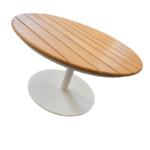 KJ Tuinmeubelen Ibiza sidetable 80cmØ Teak/White - Afbeelding 4