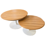 KJ Tuinmeubelen Ibiza sidetable 80cmØ Teak/White - Afbeelding 6