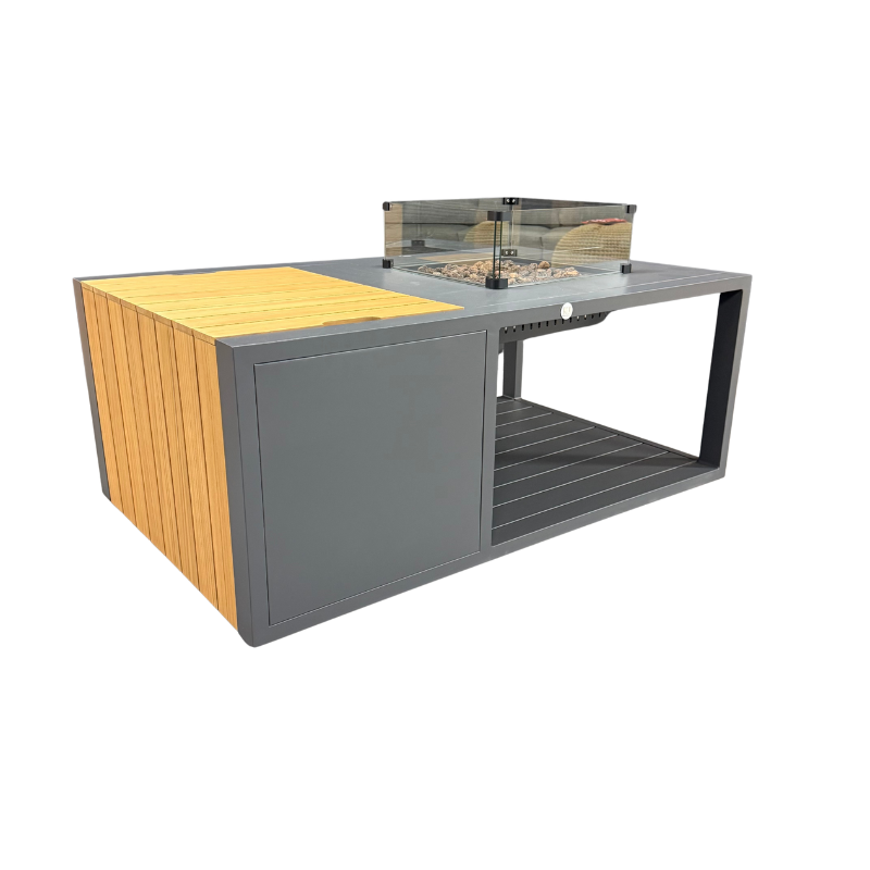 KJ Tuinmeubelen Porto coffeetable with firepit Grey