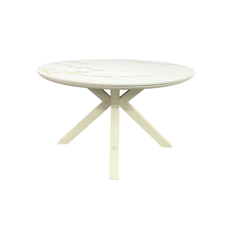 KJ Tuinmeubelen Havana Rond dining tafel 125Øcm White