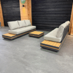 KJ Tuinmeubelen Santander Island Flexset met Firepit tafel Soft Grey - Afbeelding 21