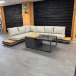 KJ Tuinmeubelen Santander Island Flexset met Firepit tafel Soft Grey