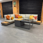 KJ Tuinmeubelen Santander Island Flexset met Firepit tafel Soft Grey - Afbeelding 2