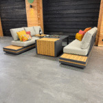 KJ Tuinmeubelen Santander Island Flexset met Firepit tafel Soft Grey - Afbeelding 4