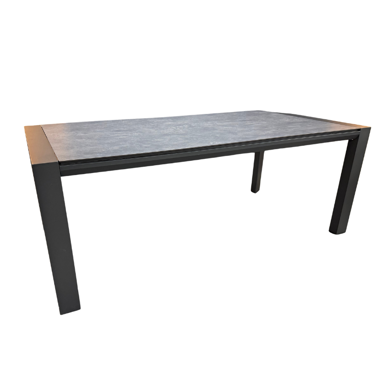 KJ Tuinmeubelen Algarve uitschuifbare dining tafel HPL Antraciet